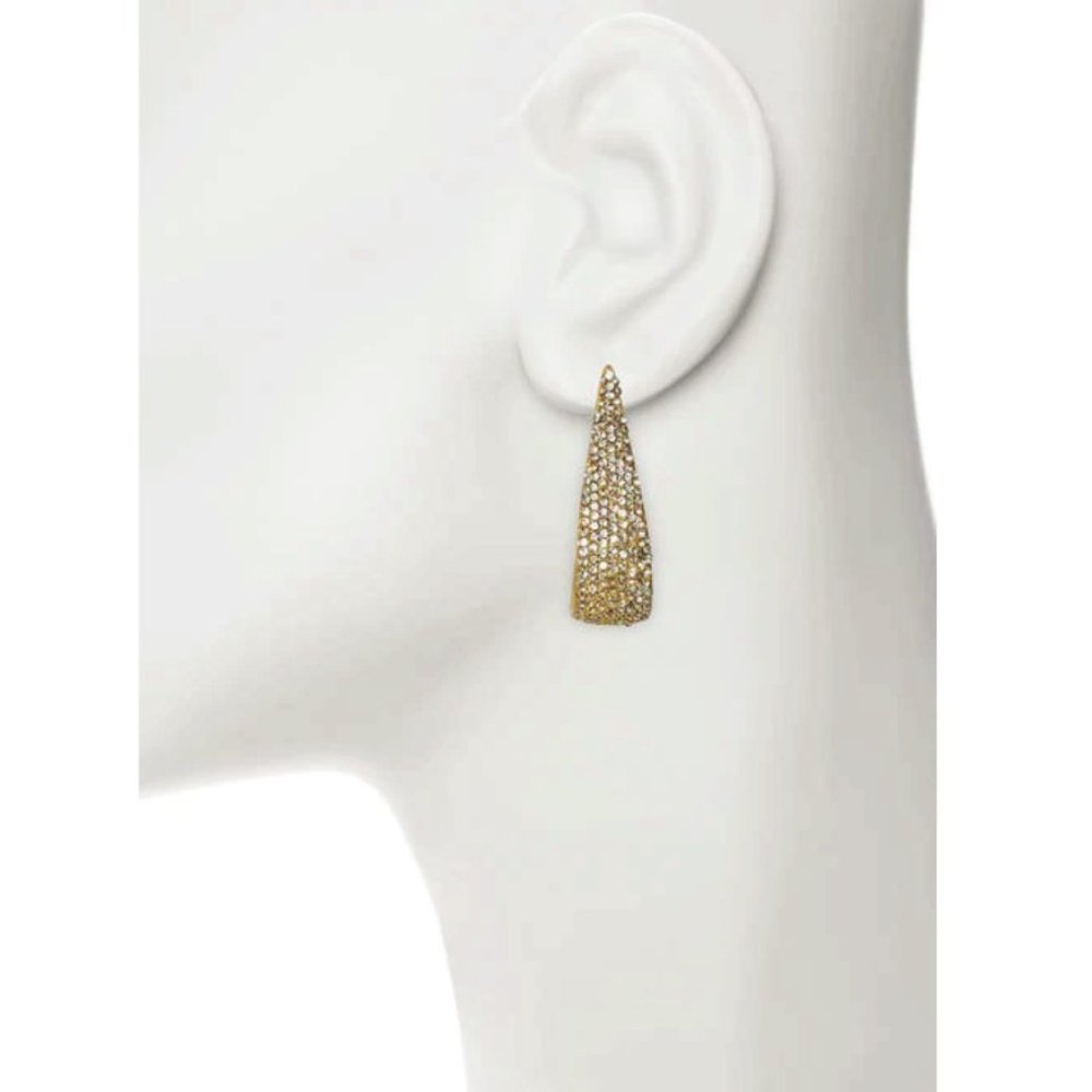 SOLD! Vince Camuto Pave J Hoop Gold Earrings NEW - Picture 3 of 3